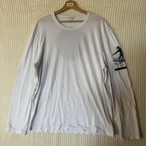 James Perse Men's Sz XL Long Sleeve T-shirt Surfer Waves Print Size 4 Please See - Picture 1 of 15
